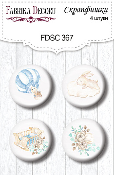 Set of 4pcs flair buttons for scrabooking Dreamy baby boy #367