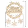 Christmas wreath MDF-made, "Merry Christmas", 340x300mm, Piece for decorating #215 - 0
