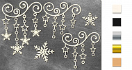 Chipboards set Monogram with stars and snowflakes   #635