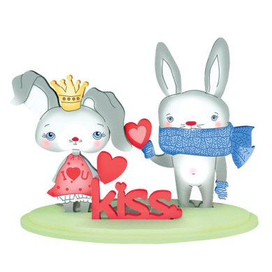 diy wooden coloring set, desk composition "you can kiss", #045 - 2