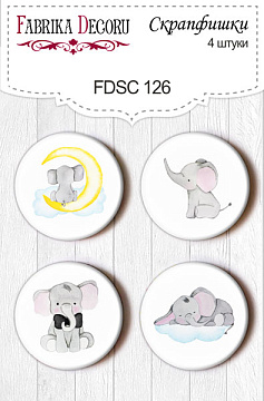 Set mit 4 Flair-Buttons zum Scrapbooking "Mein kleiner Junge" #126