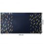 Piece of PU leather for bookbinding with gold pattern Golden Feather Dark blue, 50cm x 25cm - 0