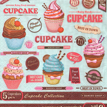 Decoupage-Serviette "Cupcake 2"