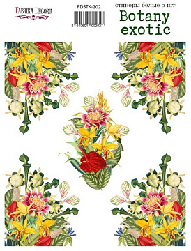 Set of stickers 5pcs Botany exotic  #202