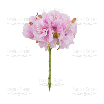 Zestaw kwiatów wiśni "Cherry Blossom" z tiulem. Blady różowy. 6 sztuk 