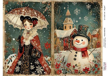 Decoupage card «Christmas Tale» #000728, 21cm x 29,7cm