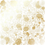 Sheet of single-sided paper with gold foil embossing, pattern "Golden Peony Passion White"