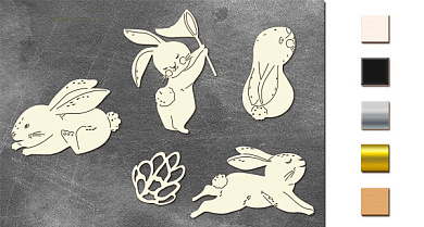  Набор чипбордов Sweet bunny 10х15 см #708 color_Milk