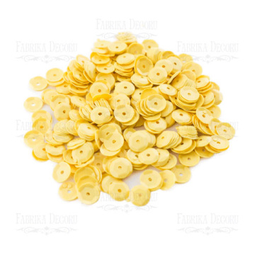 Sequins Round rosettes, yellow, #226 - 2