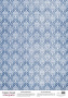Деко веллум (лист кальки с рисунком) Синий Дамаск, А3 (29,7см х 42см)