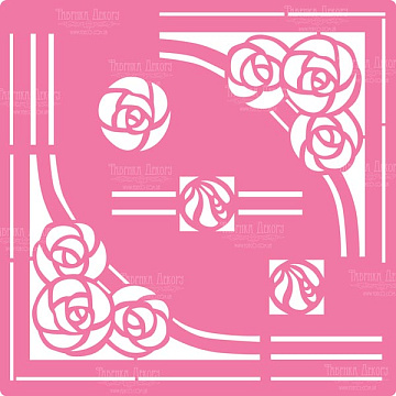 Stencil for decoration XL size (30*30cm), Roses Artdeco #093