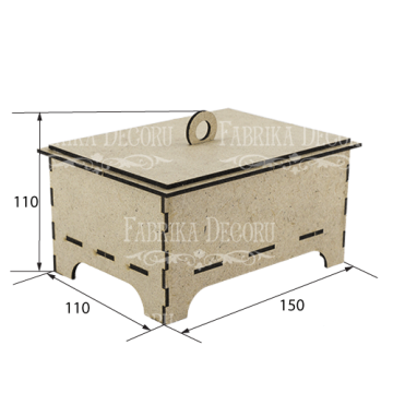 Box for accessories and jewelry, 150х110х110mm, DIY kit #040 - 2
