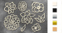 Chipboard embellishments set,  "Flowers 2" #044