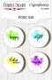 Set of 4pcs flair buttons for scrabooking #045