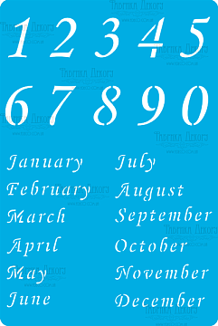 Stencil for crafts 15x20cm "Calendar English 2" #288