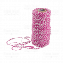 Cotton melange cord. White with bright pink.