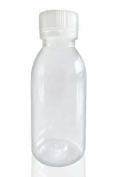 Fläschchen 130ml, transparent mit Schraubverschluss