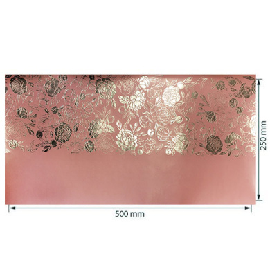 отрез кожзама с тиснением серебряной фольгой, дизайн silver peony passion, color flamingo, 50см х 25см - 2 отрез кожзама с тиснением серебряной фольгой, дизайн silver peony passion, color flamingo, 50см х 25см - 2