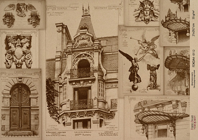 декупажная карта на крафт бумаге 21x29,7см, "architecture", #00112 фабрика декору
