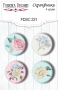 4er Set Flair Buttons zum Scrapbooking "Shabby Garden 1" #231