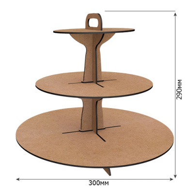  Подставка для сладостей на 3 яруса с ручкой, 300 х 290мм, #408 color_MDF - 2