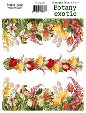 Set of stickers 3pcs Botany exotic  #203