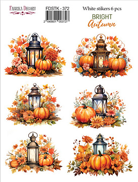 Set of stickers 6 pcs Bright Autumn #372
