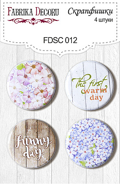 Set of 4pcs flair buttons for scrabooking #012