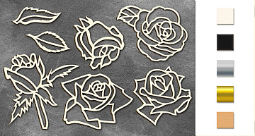 Chipboard embellishments set, "Roses" #027