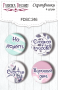 Set mit 4 Flair-Buttons zum Scrapbooking "Mysterious Garden" RU #246