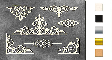 Chipboard embellishments set, "Monograms 2" #075