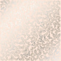 Sheet of single-sided paper embossed with silver foil, pattern Silver Butterflies Beige 12"x12" 