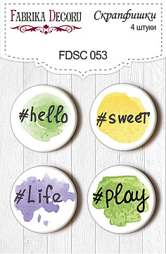 Set of 4pcs flair buttons for scrabooking #053