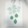 Stencil for crafts 15x20cm "Sprig of spruce with toys" #062 - 0