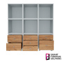 Modular furniture system, 1200 x 400 x 1276 mm, Set: 3 drawers, 3 sections, 3 mobile platforms - 3