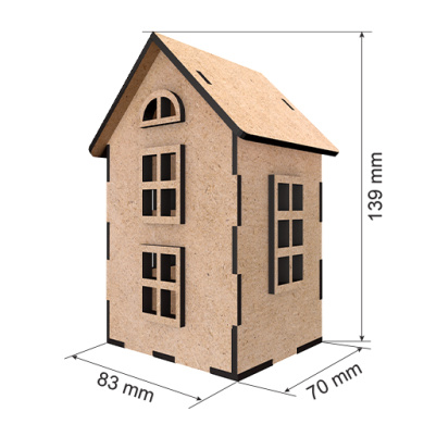 Заготовка для декорирования "Домик-11", #350 MDF - 2 Заготовка для декорирования "Домик-11", #350 MDF - 2