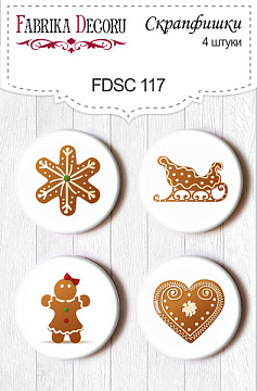 Set of 4pcs flair buttons for scrabooking #117