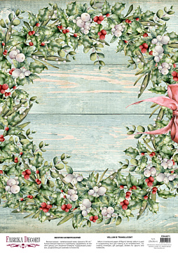 Deco vellum colored sheet Christmas wreath, A3 (11,7" х 16,5")