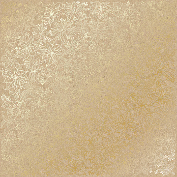 Blatt aus einseitigem Papier mit Goldfolienprägung, Muster Golden Poinsettia Kraft, 12"x12"