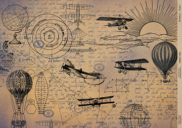 Kraftowy papier do decoupage, 42x29,7 cm, „Scienze antiche”, #0036