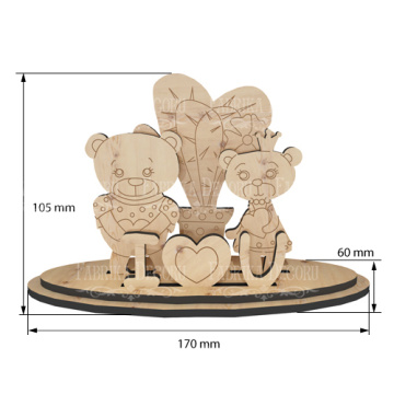 Blank for decoration #367 Bears in love #1 - 2 Blank for decoration #367 Bears in love #1 - 2