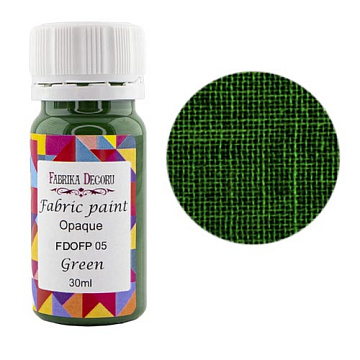 Opaque acrylic Fabric Paint, Green, 30ml