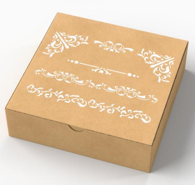 трафарет многоразовый 15x20см бордюр завитки #258 фабрика декору - 2