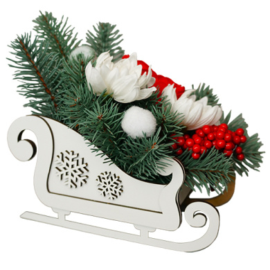 floristic arrangement “christmas sleigh”, 250 x 150 x 200 mm - 2