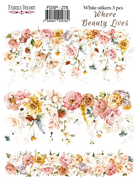 Set of stickers 3pcs Where beauty lives #278