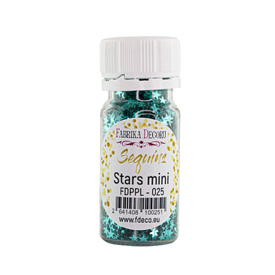 Sequins Stars mini, mint metallic, #025