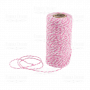 хлопковый меланжевый шнур, цвет белый с нежно-розовым