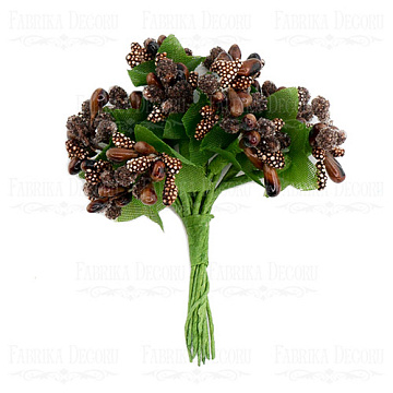 Set of decorative sprigs Dark brown 12pcs