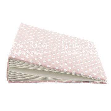 Blank album with a soft fabric cover Peas in pink 20сm х 20сm