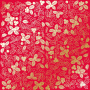 Sheet of single-sided paper with gold foil embossing, pattern "Golden Winterberries Poppy red"